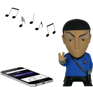 Spock Figure Music Phone.png PNG Image