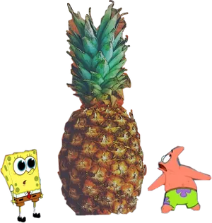 Sponge Bob Patrick Pineapple PNG Image