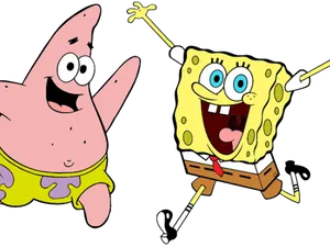 Sponge Boband Patrick Happy Moments PNG Image