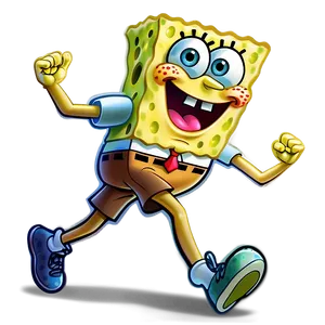 Spongebob In Motion Running Png 06282024 PNG Image