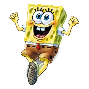 Spongebob In Motion Running Png Rgl PNG Image