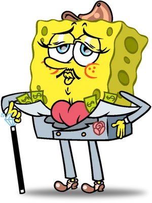 Spongebob Love Money Costume PNG Image