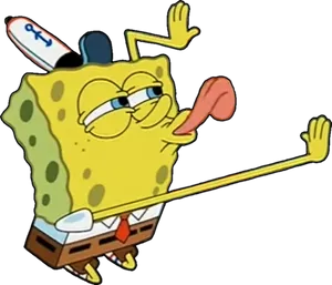 Spongebob Stretching His Face PNG Image