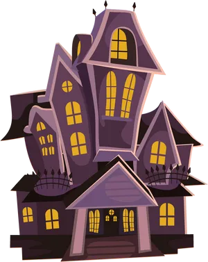 Spooky Cartoon Haunted House PNG Image