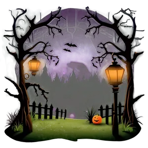 Spooky Halloween Cartoon Scene Png 12 PNG Image