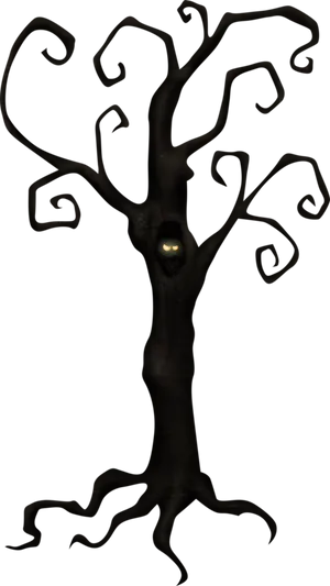 Spooky Halloween Tree PNG Image