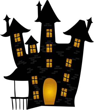 Spooky Haunted House Illustration PNG Image