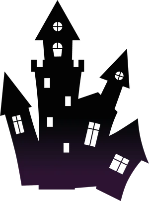 Spooky Haunted House Silhouette PNG Image