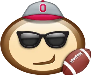 Sports Fan Emojiwith Sunglassesand Football.png PNG Image