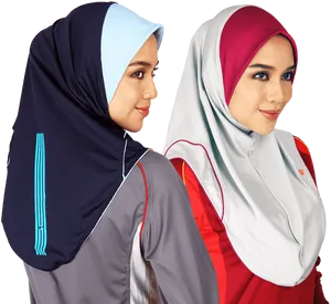 Sporty Hijab Women Side Profile PNG Image