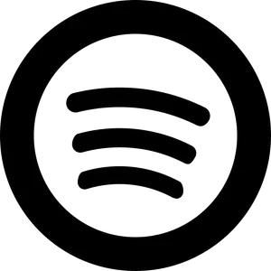 Spotify Logo Blackand White PNG Image