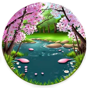 Spring Blossom Pond Png Vpy PNG Image