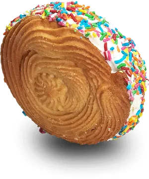 Sprinkled Concha Pastry PNG Image