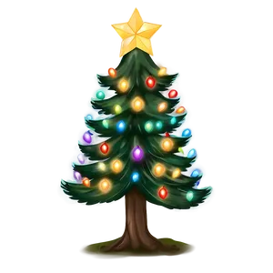 Spruce Tree With Christmas Lights Png Tsi56 PNG Image