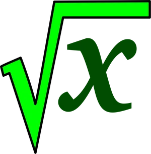 Square Root Symbol Greenon Grey Background.png PNG Image