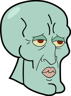 Squidward Expression Cartoon PNG Image