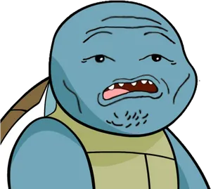 Squirtle Meme Face Illustration PNG Image