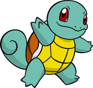 Squirtle Pokemon Character Illustration PNG Image