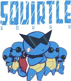 Squirtle Squad Coolness PNG Image