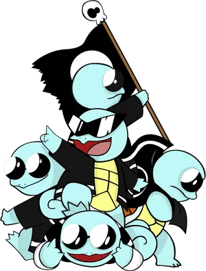 Squirtle Squad Leadership PNG Image