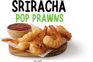 Sriracha Pop Prawns Dish PNG Image