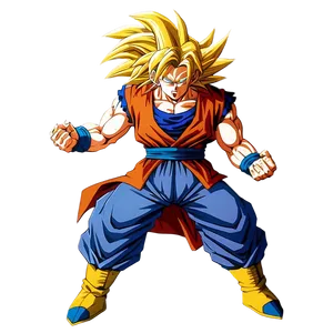 Ssj3 Goku Battle Stance Png Hvy PNG Image