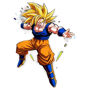 Ssj3 Goku In Action Png Ffw PNG Image