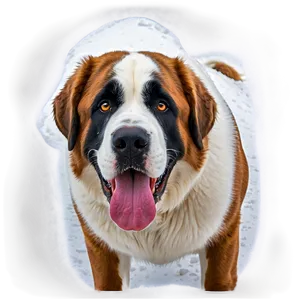 St Bernard In Snow Png Kvc34 PNG Image