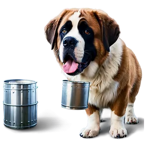 St Bernard With Keg Collar Png 06292024 PNG Image