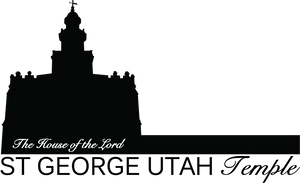 St George Utah Temple Silhouette PNG Image