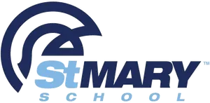 St Mary School Logo_ Blue Gray PNG Image