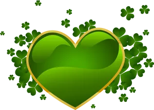 St Patricks Day_ Heart_ Clovers.png PNG Image