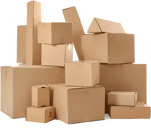 Stacked Cardboard Boxes PNG Image