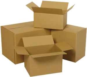 Stacked Cardboard Boxes PNG Image