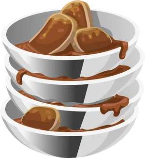 Stacked Chocolate Covered Pancakes PNG Image