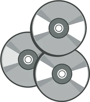 Stacked Compact Discs Illustration PNG Image