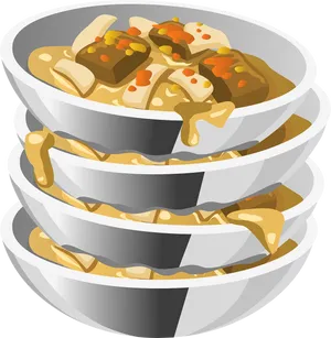 Stacked Dumpling Steaming Bowls PNG Image