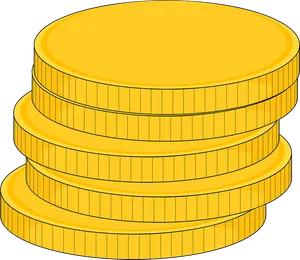 Stacked Gold Coins Vector PNG Image