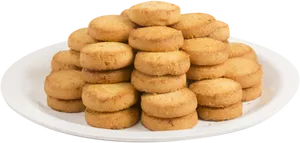 Stacked Homemade Biscuits Plate PNG Image