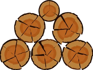 Stacked Log Cross Sections PNG Image