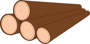 Stacked Logs Illustration PNG Image