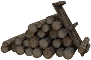 Stacked Logs Texture Dark Background PNG Image