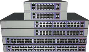 Stacked Network Switches3 D Render PNG Image