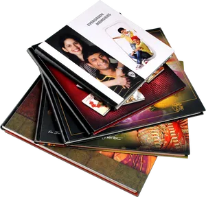 Stacked Photo Albums PNG Image