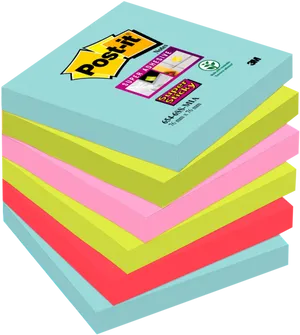 Stacked Postit Notes Multi Color PNG Image