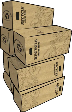 Stacked Recycle Shoe Boxes PNG Image