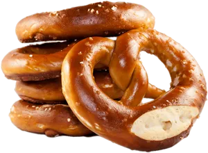 Stacked Salted Pretzels Transparent Background PNG Image