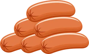 Stacked Sausages Graphic PNG Image