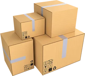 Stacked Shipping Boxes PNG Image