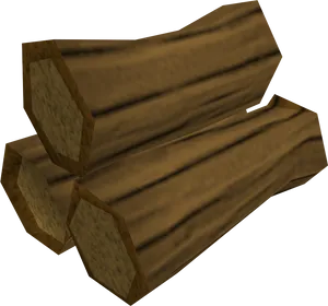 Stacked Wooden Logs3 D Render PNG Image